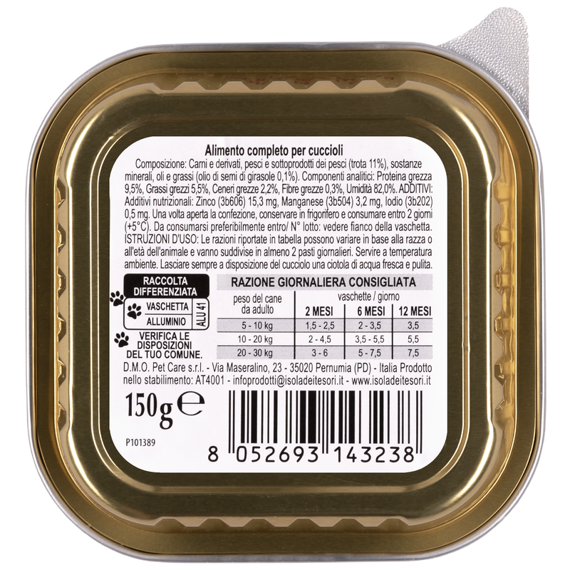 Naturalpet Prime Orme Puppy paté con Trota 150gr