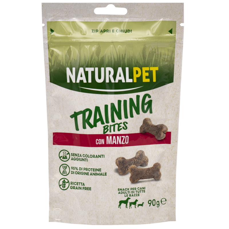 Naturalpet Training Bites Snack Dog Adult con manzo 90gr