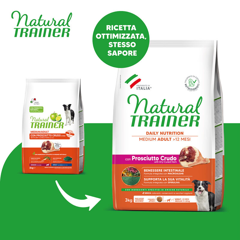 Natural Trainer Dog Adult Medium Prosciutto Crudo 3 kg
