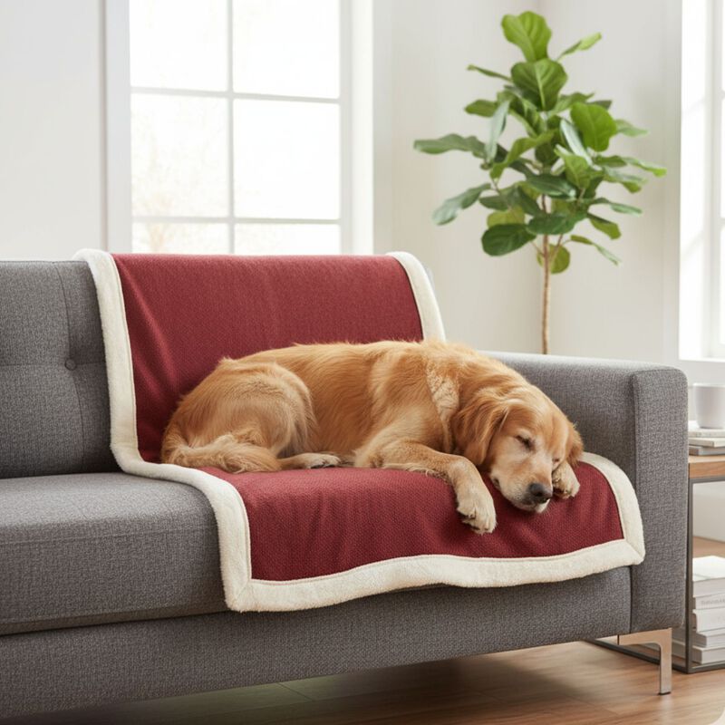 Petup Coperta in pelouche Bordeaux e Panna 67x87 cm