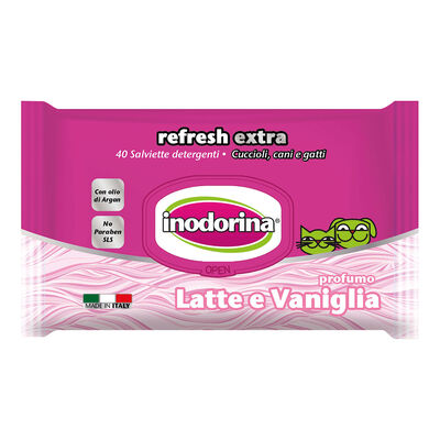 Inodorina Salviette Refresh Extra latte e vaniglia pz.40
