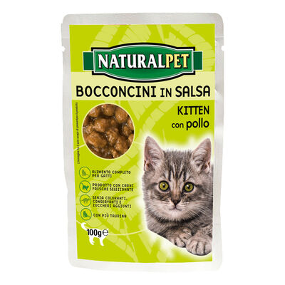 Naturalpet Cat Kitten Bocconcini in salsa al Pollo 100 gr