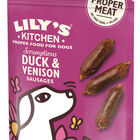 Lily's Kitchen Dog Adult Snack Scrumptious Duck and Venison Sausages, Salsicce di Anatra e Cervo 70 gr