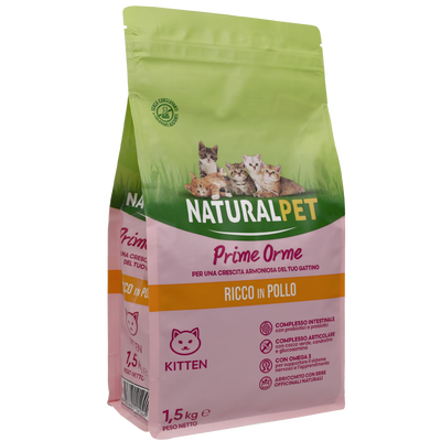 Naturalpet Prime Orme Kitten ricco in Pollo 1,5kg