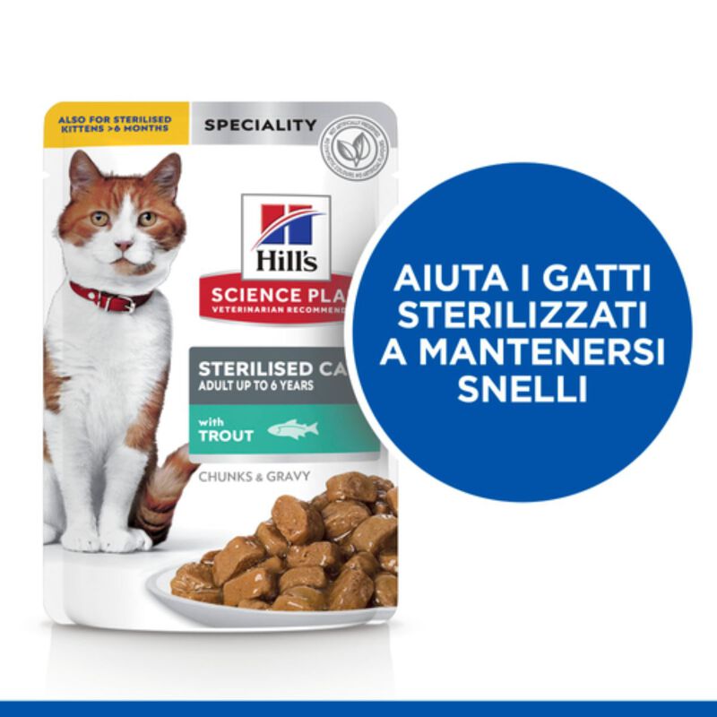 Hill's Science Plan Cat Adult Sterilised con Trota 85 gr