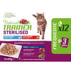 Natural Trainer Cat Adult Sterilised al Tonno e Manzo 12 pz x 85 gr