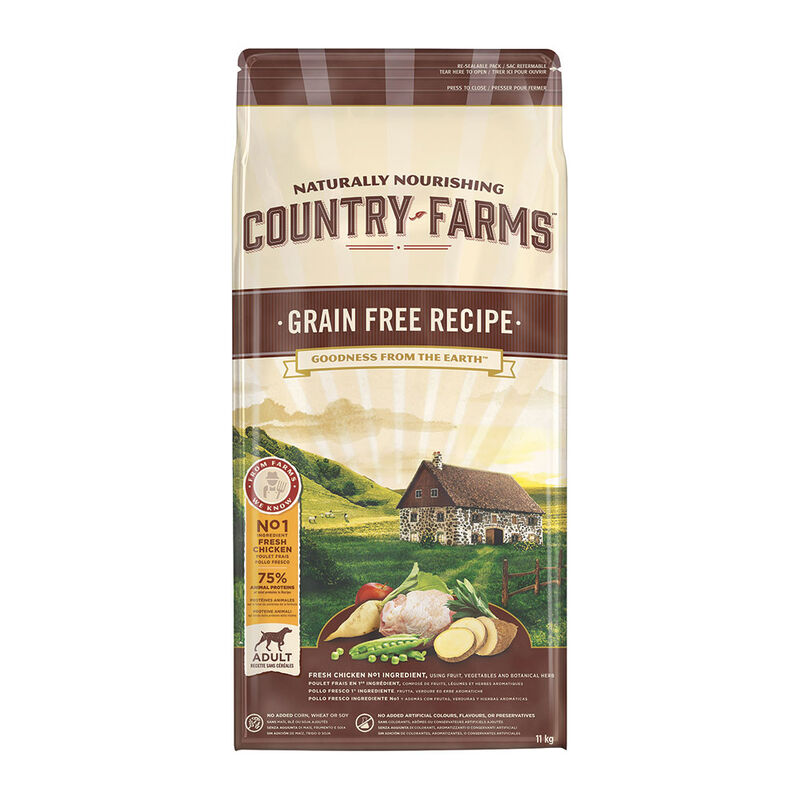 Country Farms Dog Adult Grain Free con Pollo fresco 11 kg