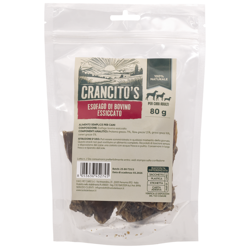 Crancito's Dog Adult Esofago di bovino essiccato 80gr