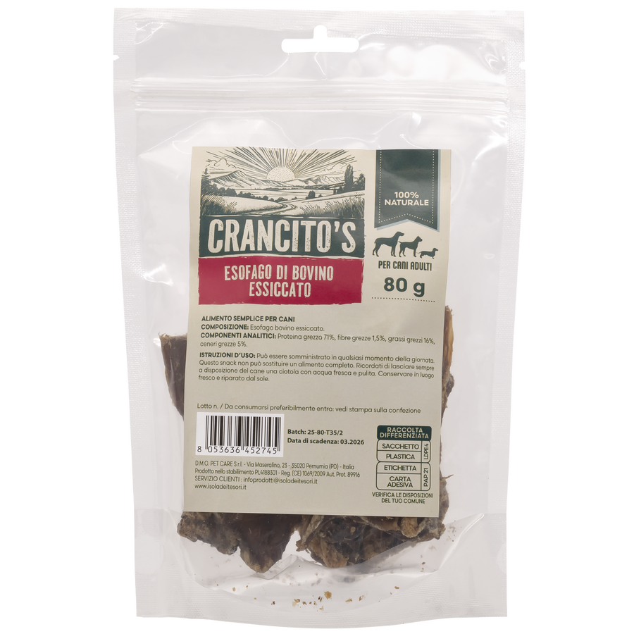 Crancito's Dog Adult Esofago di bovino essiccato 80gr