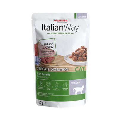 Italianway Cat Adult Delicate Digestion Sfaccetti in salsa con Agnello 85 gr