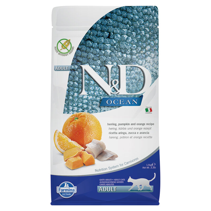 Farmina N&D Ocean Cat Adult Aringa, Zucca e Arancia 1,5 kg