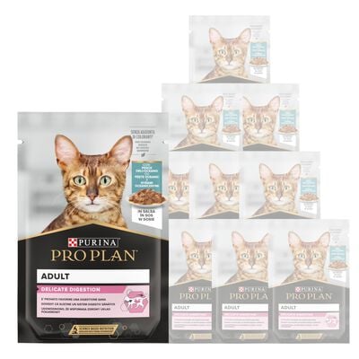 Purina Pro Plan Delicate Digestion Cat Adult Pezzetti con Pesce dell'Oceano in Salsa 85 gr