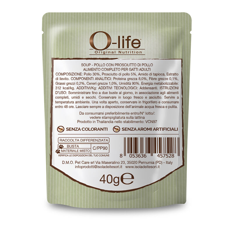 O-life Cat Adult Soup Pollo con prosciutto di pollo 40gr