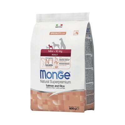 Monge Natural Superpremium Crocchette per cani adulti Mini Salmone e Riso 800 gr
