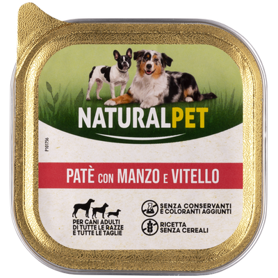 Naturalpet Dog Adulto Paté con Manzo e Vitello 150 gr