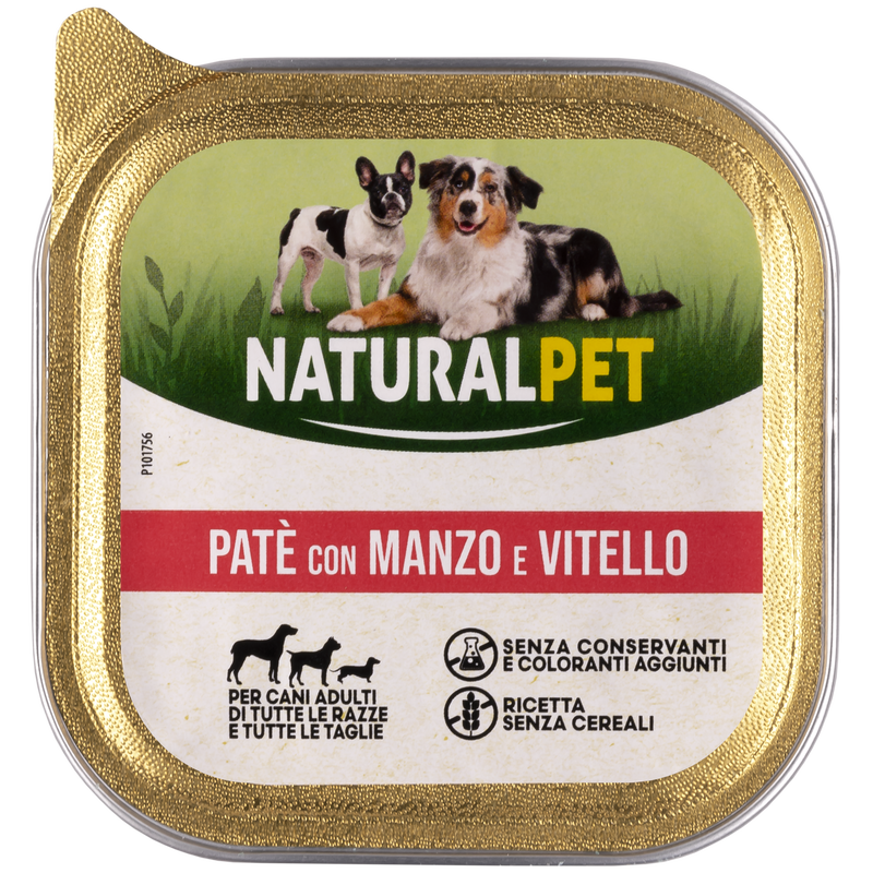 Naturalpet Dog Adulto Paté con Manzo e Vitello 150 gr