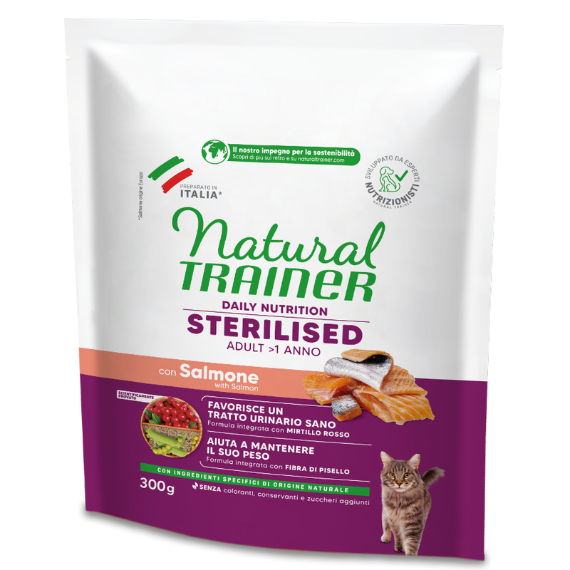 Natural Trainer Cat Adult Sterilised Salmone 300 gr