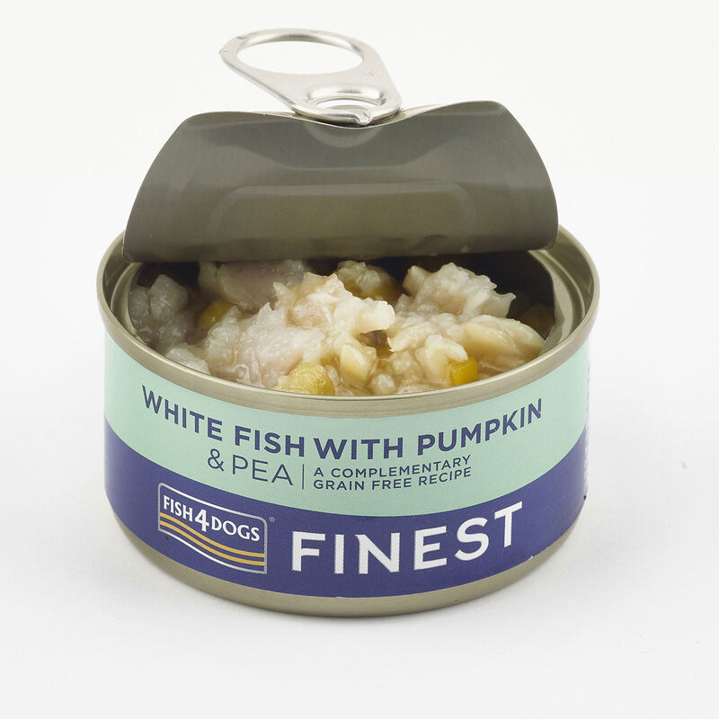 Fish4Dogs Finest Dog Pesce Bianco con Zucca e Piselli 85 gr