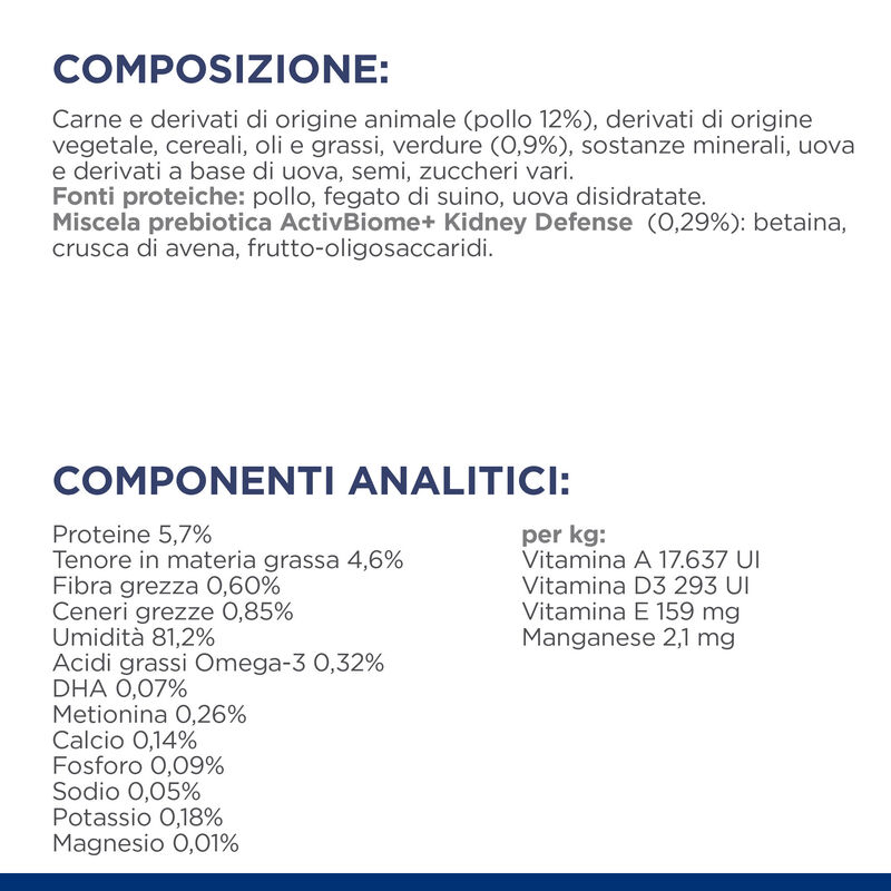 Hill's Prescription Diet Cat k/d + Mobility spezzatino con pollo e verdure aggiunte 82gr