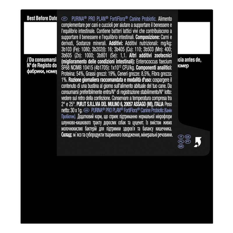 Purina ProPlan Fortiflora Probiotic per Cani 30 pz x 1 gr