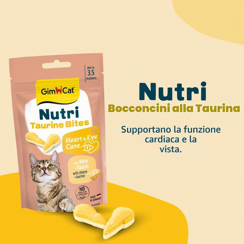 Gimcat Nutri Taurine Bites Snack per gatti Formaggio 40 gr