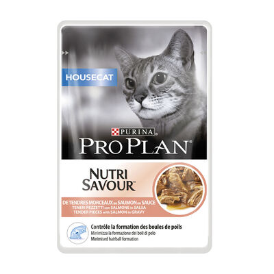 Purina Pro Plan Nutri Savour Cat Adult House Cat Pezzetti con Salmone in Salsa 85 gr