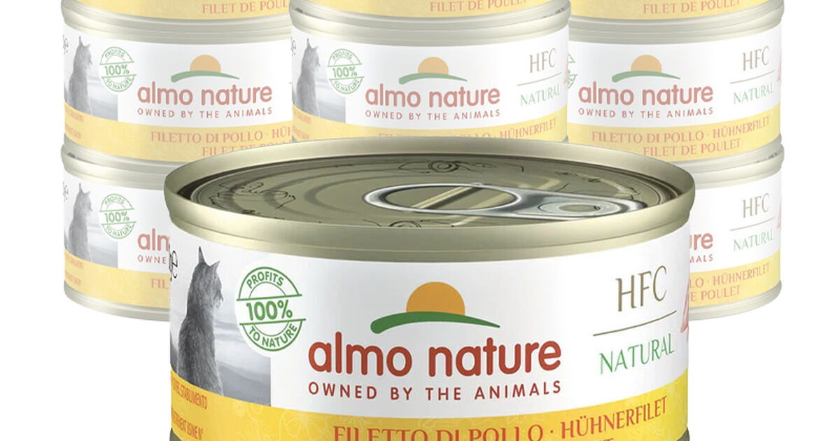 Almo Nature HFC Naturale: Filetto Di Pollo Per Gatti, 12 Lattine Da 280 G (3.36 Kg)