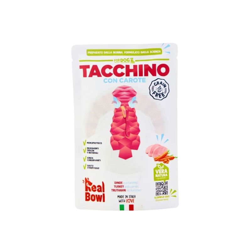 Real Bowl Cibo umido per cani adulti Tacchino 400 gr