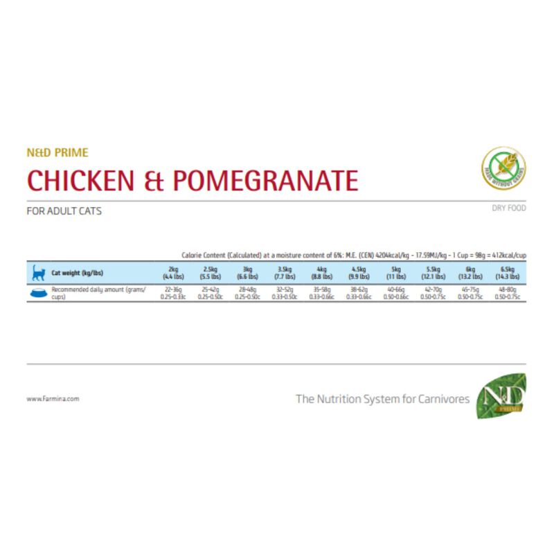 N&D Farmina Prime Cat Adult Pollo e Melograno 1,5 kg