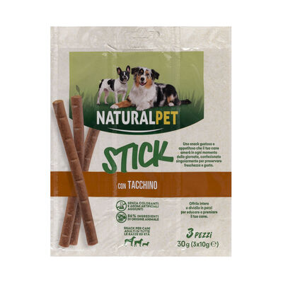 Naturalpet Dog Snack Stick ricco in Tacchino 30gr- 3pz