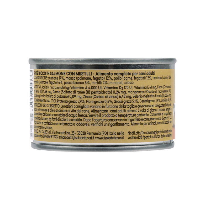 Naturalpet Premium Dog Adult Paté ricco in Salmone con mirtilli 150 gr