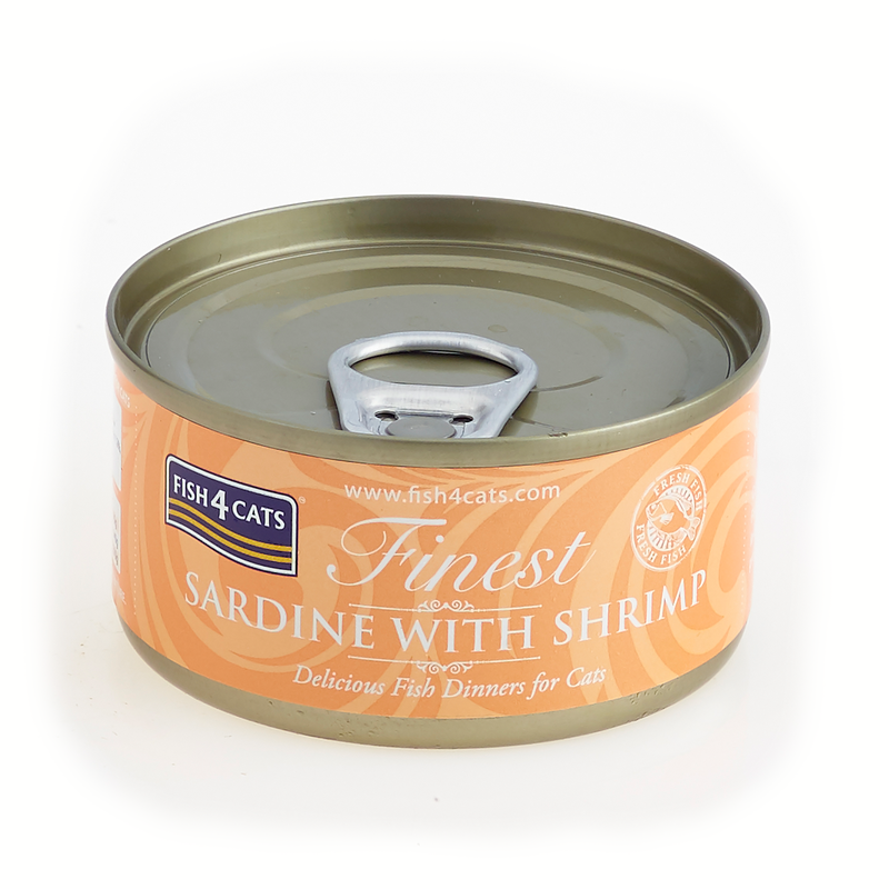 Fish4Cats Finest Cibo Umido per gatti Sardine e Gamberetti 70 gr