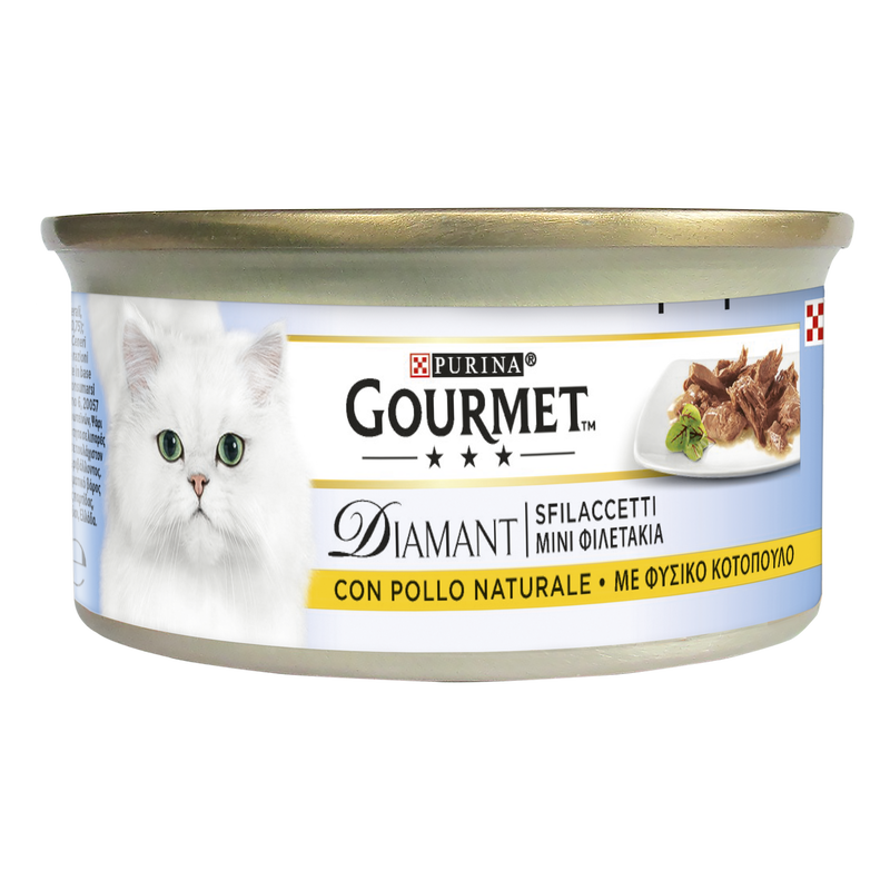 Gourmet Diamant Cat Adult Sfilaccetti con Pollo Naturale 85 gr