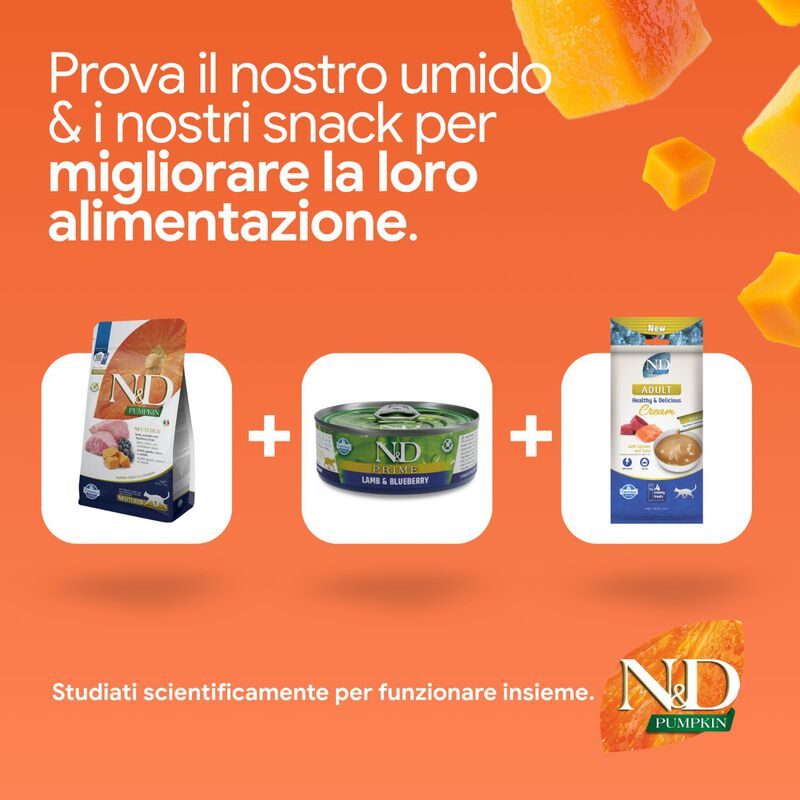 N&D Farmina Pumpkin Neutered Cat Agnello e Mirtillo 1,5 kg