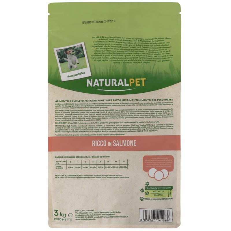Naturalpet Dog Adult All Breed Ricche in Salmone 3 kg