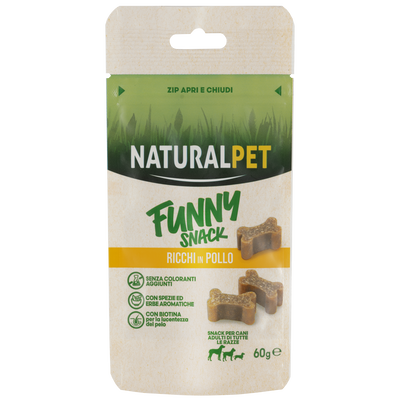 Naturalpet Funny Snack Ossicini con Pollo 60gr
