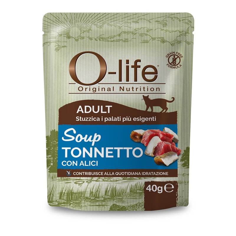 O-life Cat Adult Soup Tonnetto con alici 40gr