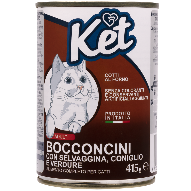 Ket Adult All breeds Bocconcini Selvaggina e Coniglio 415 gr