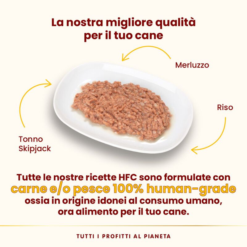 Almo Nature HFC Natural Dog Adult Tonno Skipjack e Merluzzo 95gr Almo Nature HFC Natural Dog Adult Tonno Skipjack e Merluzzo 95gr
