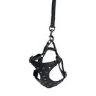 Camon Parure pettorina e guinzaglio in similpelle con borchie Nero Tg.L