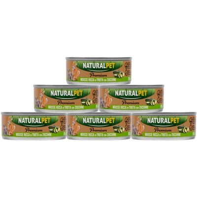 Naturalpet Premium Cat Adult Mousse ricca in trota con zucchine 85gr