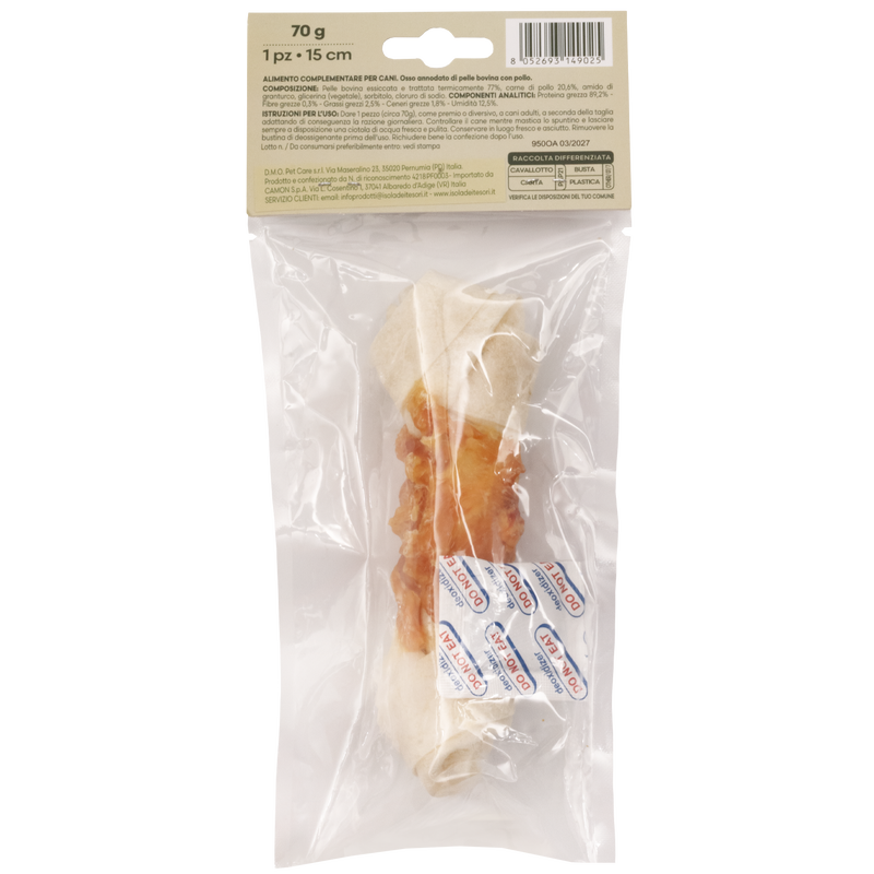 Crancito's Dog Adult Osso annodato di pelle bovina con pollo 15cm 1pz