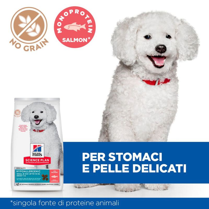 Hill's Science Plan Hypoallergenic Dog Adult Small & Mini Monoprotein Salmone 1,5Kg