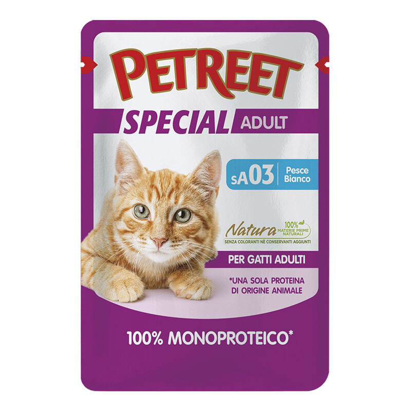 Petreet Cat 100% Monoproteico pesce bianco 70g
