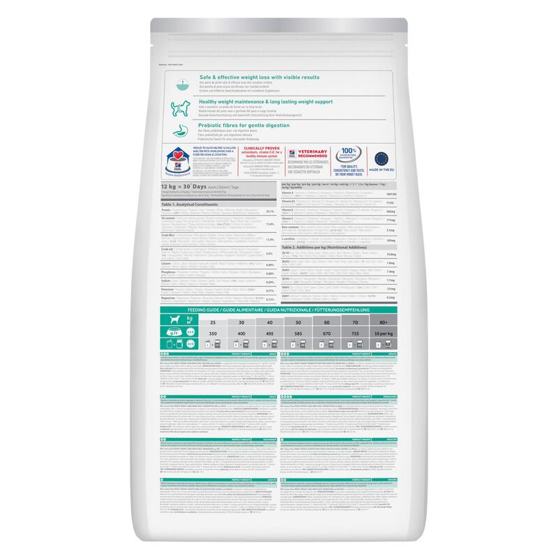 Hill's Science Plan Dog Perfect Weight Large Breed Adult con Pollo 12 kg