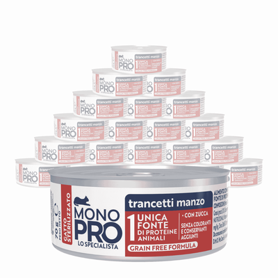 Monopro Cat Steril Trancetti manzo con zucca 70gr