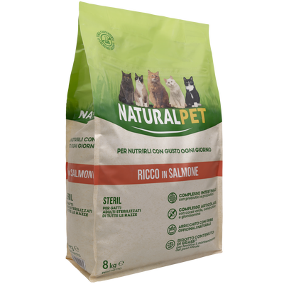 Naturalpet Cat Adult Sterilised ricco in Salmone 8kg