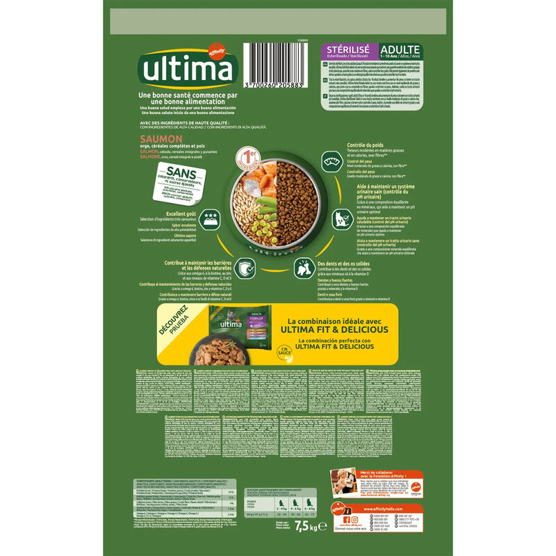 Ultima Cat Sterilizzati Adult con Salmone 7,5kg