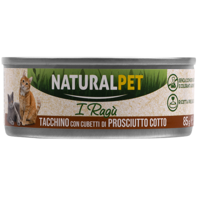 Naturalpet Cat I ragù Tacchino con cubetti di prosciutto cotto 85gr