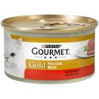 Gourmet Gold Cat Adult Mousse con Manzo, con Pesce dell'Oceano, con Pollo 24x85 gr